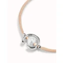 Pulsera UNOde50 Ser Diferente Hilo Salmón, Baño Plata y Perla Shell PUL2505SLMMTL0M