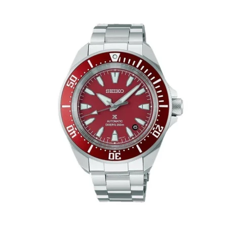 Reloj Seiko Prospex Mar Samurai Plateado y Rojo Automático SRPL11K1