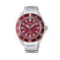 Reloj Seiko Prospex Mar Samurai Plateado y Rojo Automático SRPL11K1
