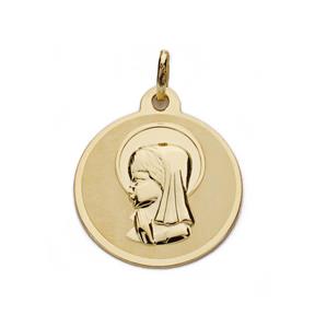 Medalla  oro V Niña 18mm apx1,43