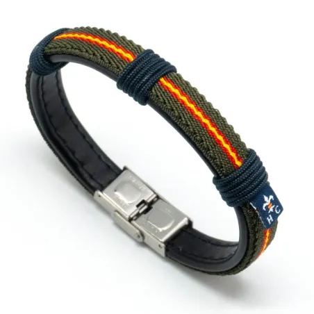 Pulsera Hispania Wake Up Hombre Verde y Bandera España 121-1TC-2AAA