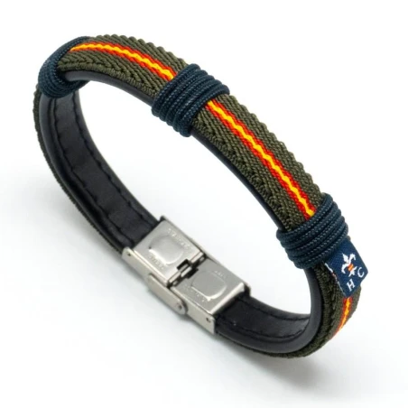 Pulsera Hispania Wake Up Hombre Verde y Bandera España 121-1TC-2AAA