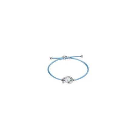Pulsera UNOde50 Ser Diferente Hilo Azul, Baño Plata y Perla Shell PUL2505AZUMTL0M