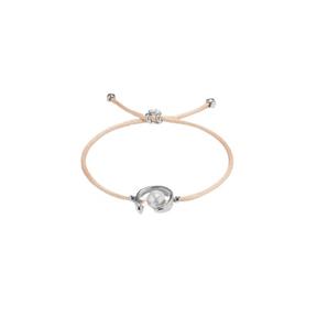 Pulsera UNOde50 Ser Diferente Hilo Salmón, Baño Plata y Perla Shell PUL2505SLMMTL0M