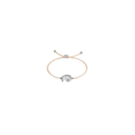 Pulsera UNOde50 Ser Diferente Hilo Salmón, Baño Plata y Perla Shell PUL2505SLMMTL0M