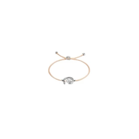 Pulsera UNOde50 Ser Diferente Hilo Salmón, Baño Plata y Perla Shell PUL2505SLMMTL0M