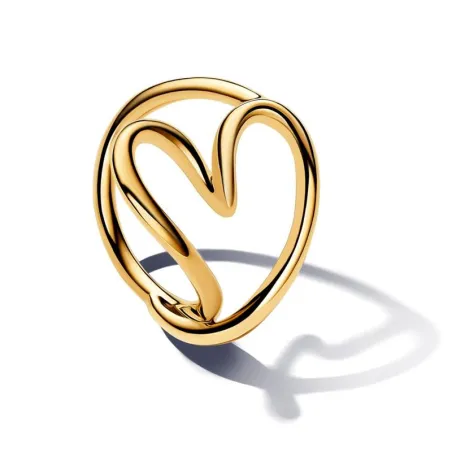 Anillo Pandora Essence Corazón Forma Orgánica Baño Oro 163288C00