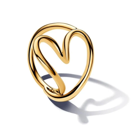Anillo Pandora Essence Corazón Forma Orgánica Baño Oro 163288C00