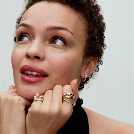 Anillo Pandora Essence Corazón Forma Orgánica Baño Oro 163288C00