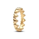 Anillo Pandora Corazones Baño Oro 163427C00