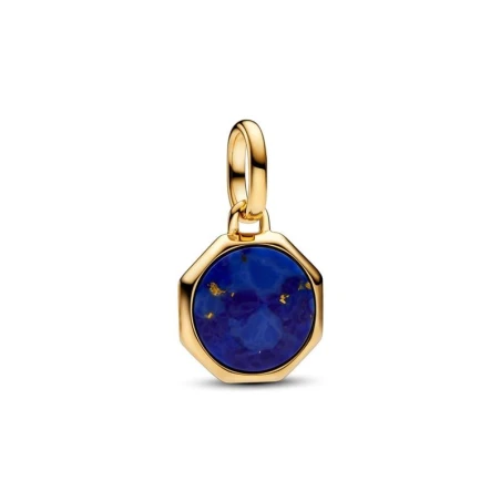 Charm Mini Medallón Pandora Me Grabable Baño Oro y Azul 763388C01