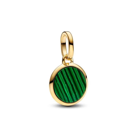 Charm Mini Medallón Pandora Me Grabable Baño Oro y Verde 763389C01