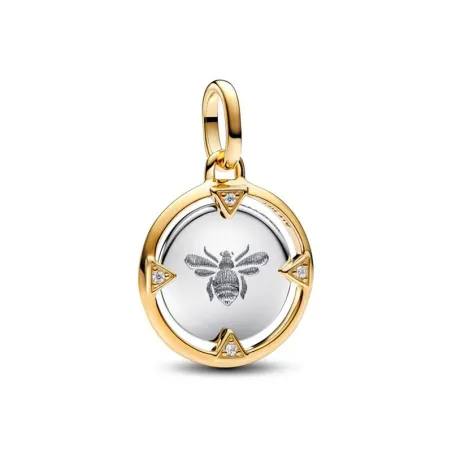 Charm Medallón Pandora Me Abeja Plata y Baño Oro 763417C01