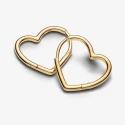 Pendientes Pandora Corazón Asimétrico Baño Oro 268307C00