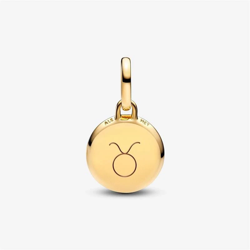 Charm Mini Medallón Pandora Me Grabable Baño Oro y Verde 763389C01