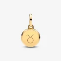 Charm Mini Medallón Pandora Me Grabable Baño Oro y Verde 763389C01