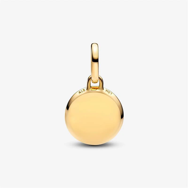 Charm Mini Medallón Pandora Me Grabable Baño Oro y Verde 763389C01