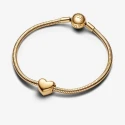 Charm Grabable Pandora Corazón Mediano Baño Oro 763439C00