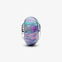 Sterling silver charm with lavender purple lab-created opal