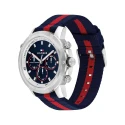 Reloj Tommy Hilfiger Troy Le Plateado, Azul y rojo Multifunción Hombre 1792124