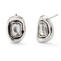 Pendientes UNOde50 Ser Valiente Baño Plata y Cristal Blanco PEN0964BLNMTL0U