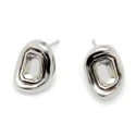 Pendientes UNOde50 Ser Valiente Baño Plata y Cristal Blanco PEN0964BLNMTL0U