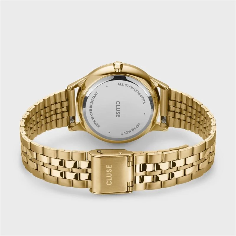 Reloj Cluse Minuit Date Dorado y Negro Multifunción Mujer CW10707