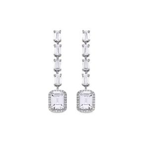 Pendientes Luxenter Rymka Plata Baño Rodio y Circonitas Blancas EK2790000
