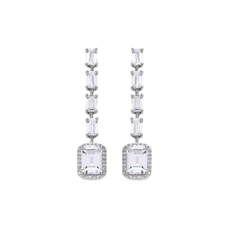 Pendientes Luxenter Rymka Plata Baño Rodio y Circonitas Blancas EK2790000