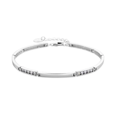 Pulsera Luxenter Subeo Plata Baño Rodio y Circonitas Blancas BX3910000
