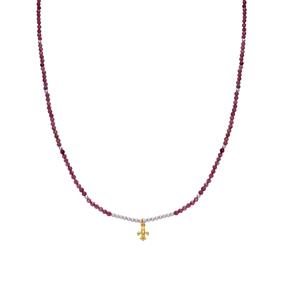 Collar Luxenter Atlo Cruz Plata Baño Oro y Piedras Multicolor NXA537YC0600