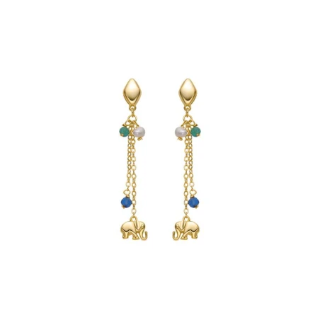 Pendientes Luxenter Dirhum Plata Baño Oro y Piedras Multicolor EXA725YC0200