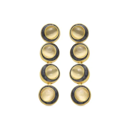 Pendientes LuxbyLux Nawil acero Baño Oro y Piedras SGEU24014600