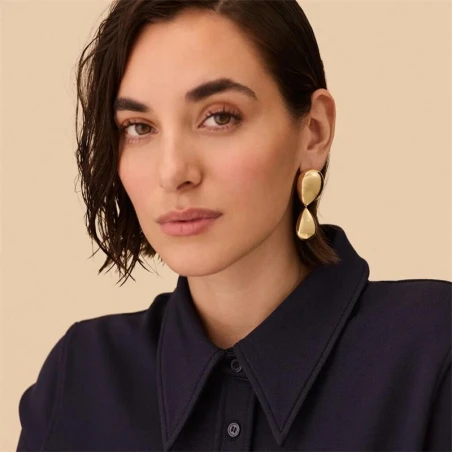 Pendientes Largos Agatha Paris Danae Gotas Baño Oro 02380604-157-TU