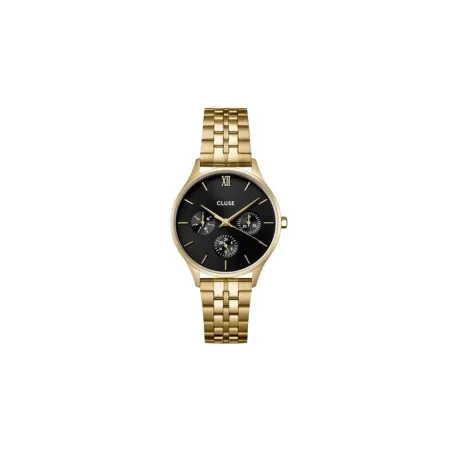 Reloj Cluse Minuit Date Dorado y Negro Multifunción Mujer CW10707
