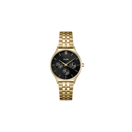 Reloj Cluse Minuit Date Dorado y Negro Multifunción Mujer CW10707