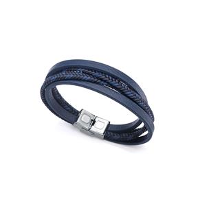 Pulsera Viceroy Fashion Magnum Piel Azul y Acero Inoxidable 14071P09013
