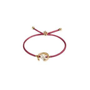 Pulsera UNOde50 Ser Diferente Hilo Malva, Baño Oro y Perla Shell PUL2505MLVORO0M