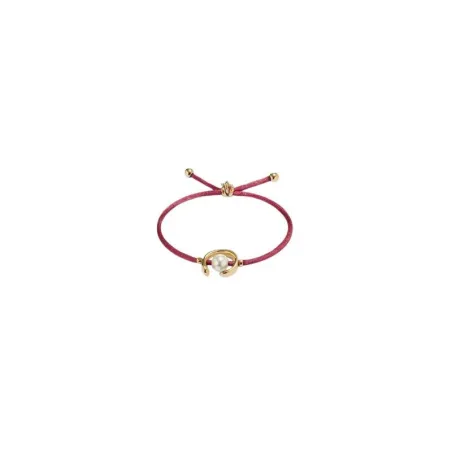 Pulsera UNOde50 Ser Diferente Hilo Malva, Baño Oro y Perla Shell PUL2505MLVORO0M