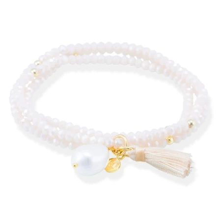 Pulsera Marina García Zen Nude Plata Baño Oro y Perla 90517UP