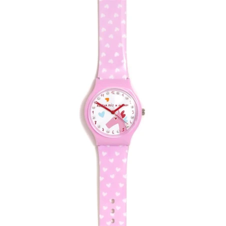 Reloj Agatha Ruiz de la Prada Flip Corazones y Unicornio Lila y Brillantes AGR385