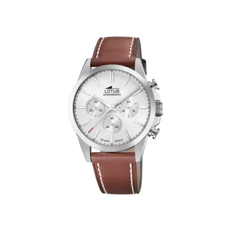 Reloj Lotus Chrono Plateado y Marrón Hombre 18990/1
