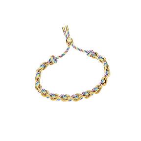 Pulsera Lotus Style Acero Baño Oro y Cordón Multicolor LS2378-2/1