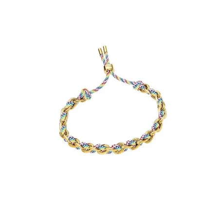 Pulsera Lotus Style Acero Baño Oro y Cordón Multicolor LS2378-2/1
