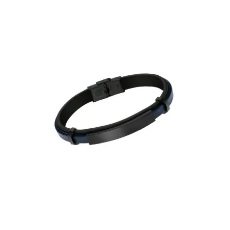 Pulsera Lotus Style Men Basic Piel Negro y Azul y Acero Negro LS2401-2/1