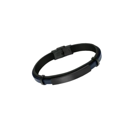 Pulsera Lotus Style Men Basic Piel Negro y Azul y Acero Negro LS2401-2/1