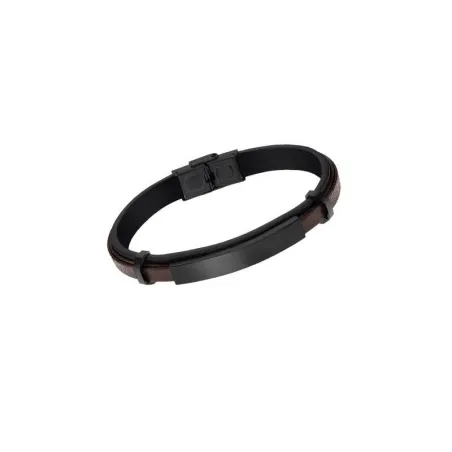 Pulsera Lotus Style Men Basic Piel Negro y Marrón y Acero Negro LS2401-2/2
