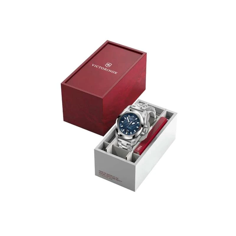 Reloj Victorinox Gent Acero Inoxidable Plateado y Azul Automático Hombre V242020