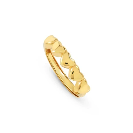Anillo Nomination Armonica Corazones Plata Baño Oro 241309/006
