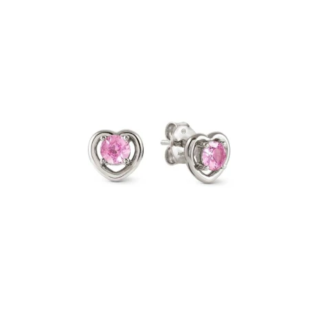 Pendientes Nomination Cosmiclove Corazón Plata y Circonita Rosa 241724/002